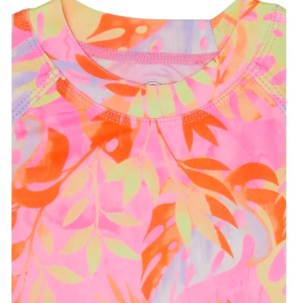 Wonder Nation Tropical Rash Guard Swimsuit Set Girls 18M Pink NWT Two Piece CUTE